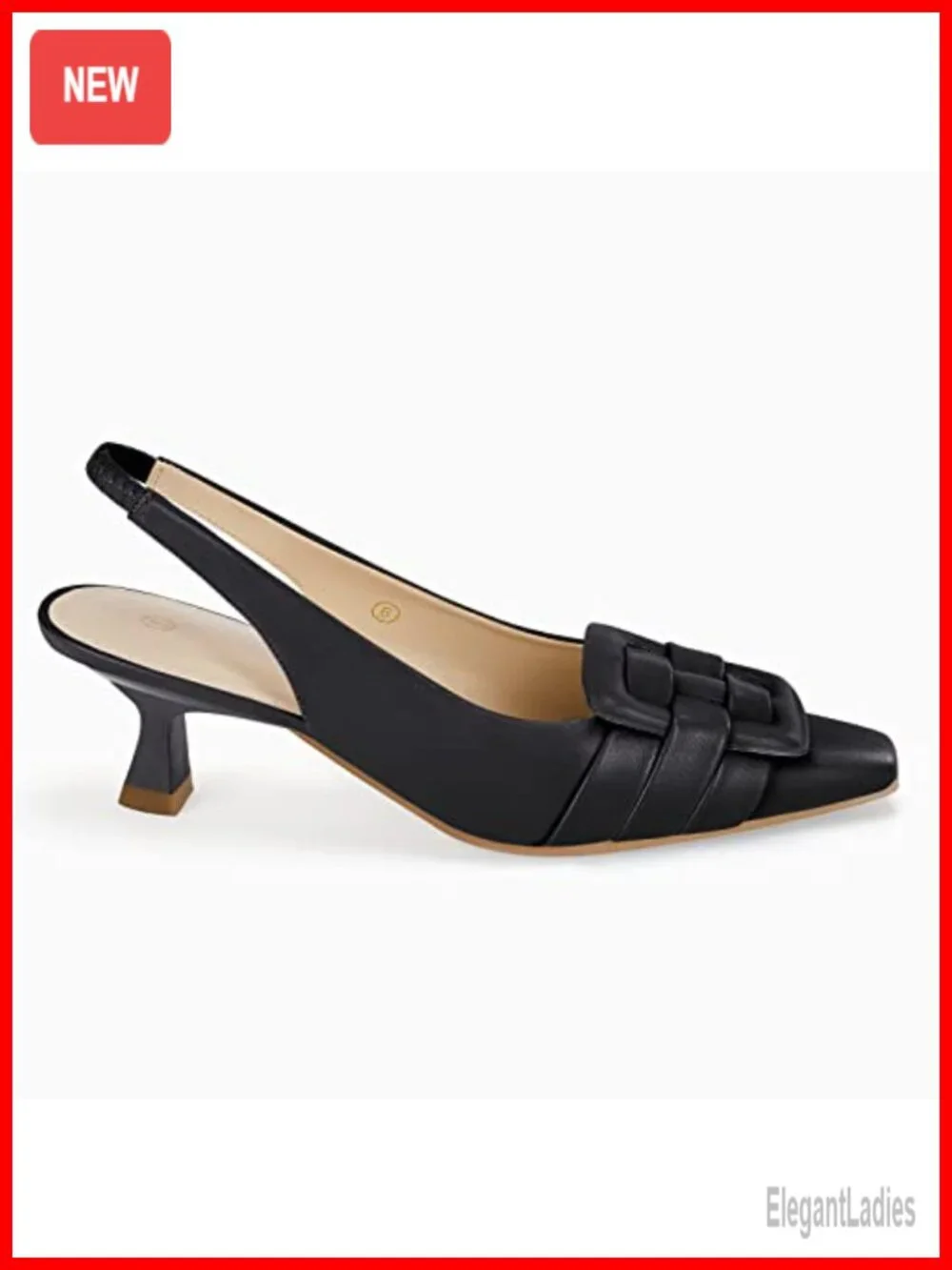 Womens Slingback Kitten Heels Pointed Closed Toe Dress Pumps